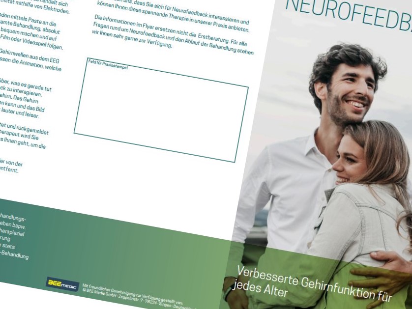 Neurofeedback Patientenflyer der BEE Medic GmbH