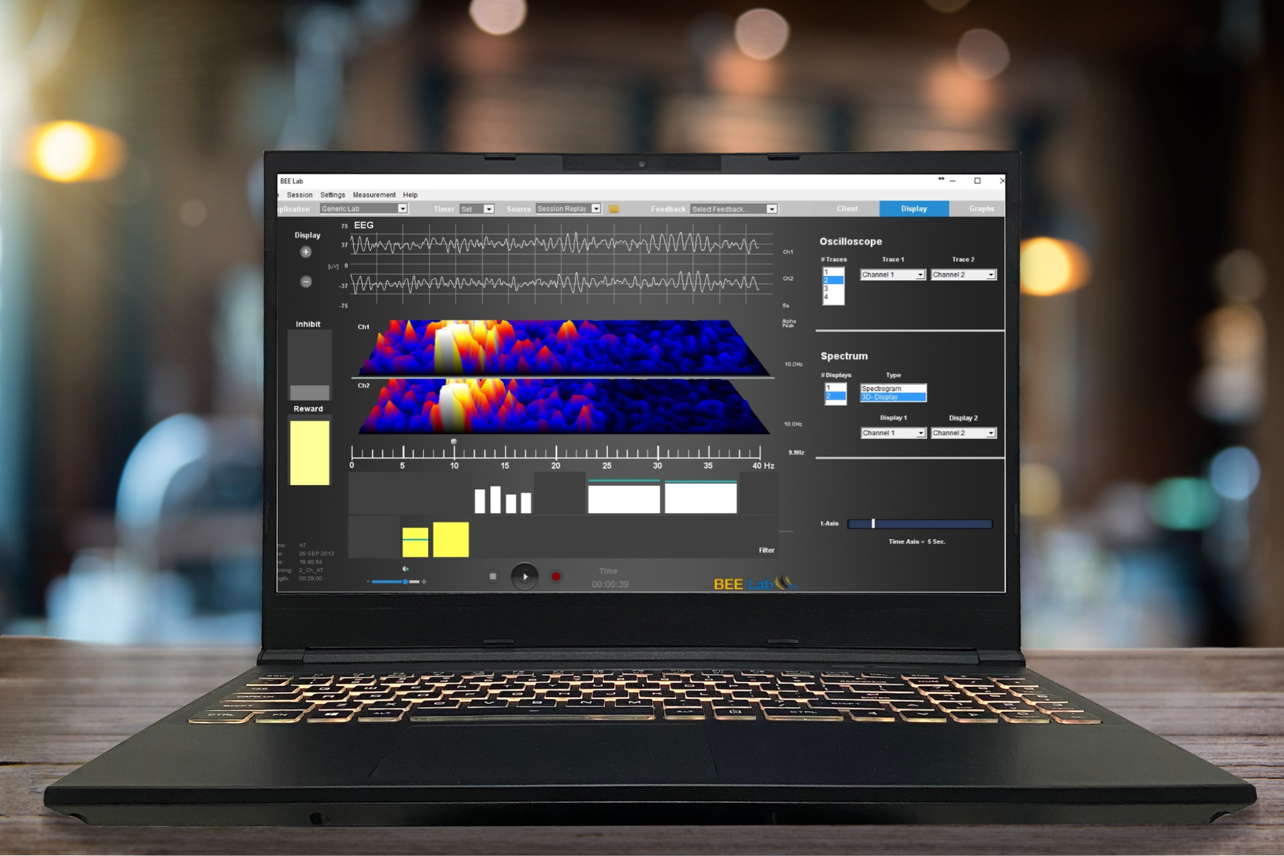 Laptop with BEELab on Screen