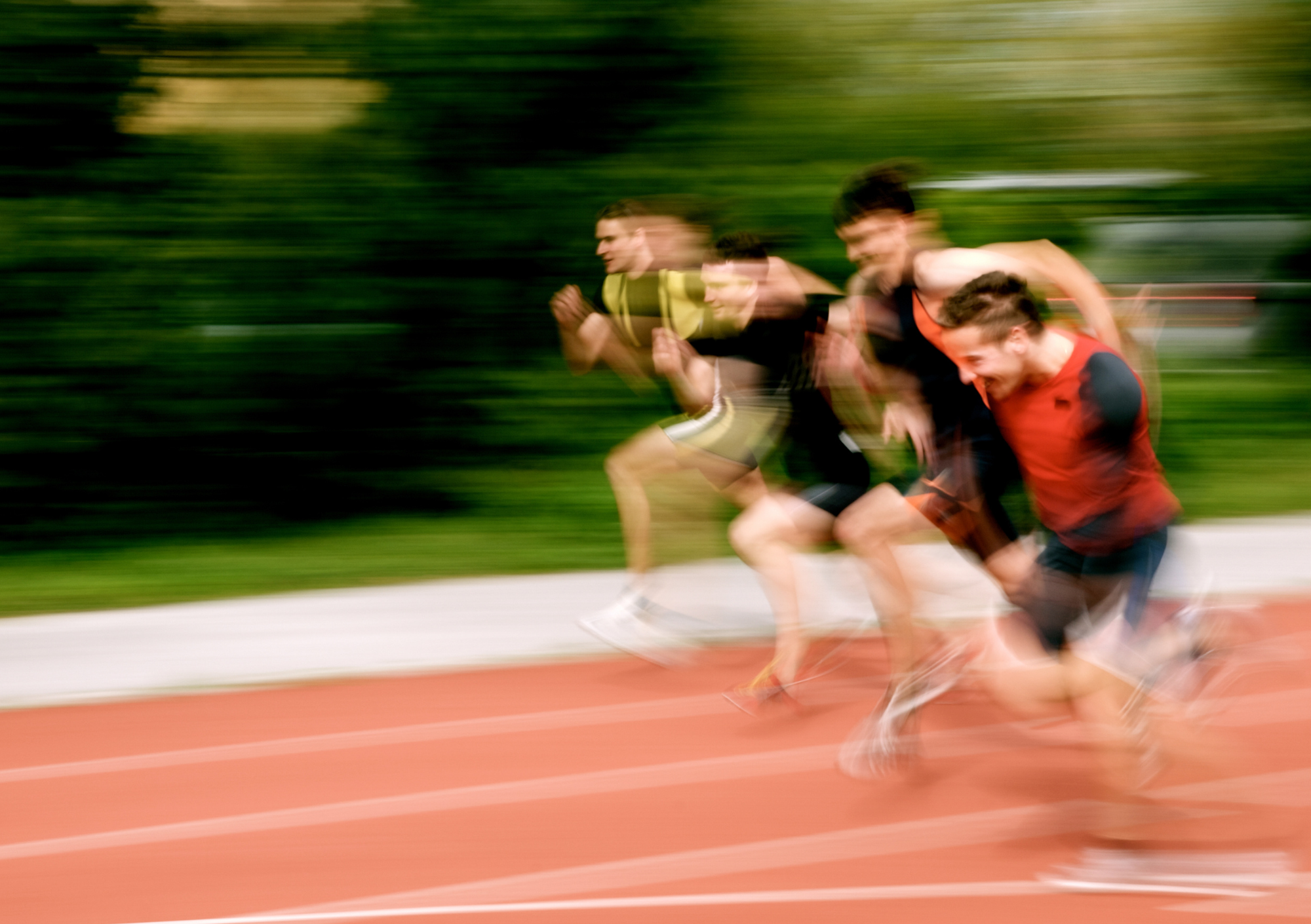 men sprinting